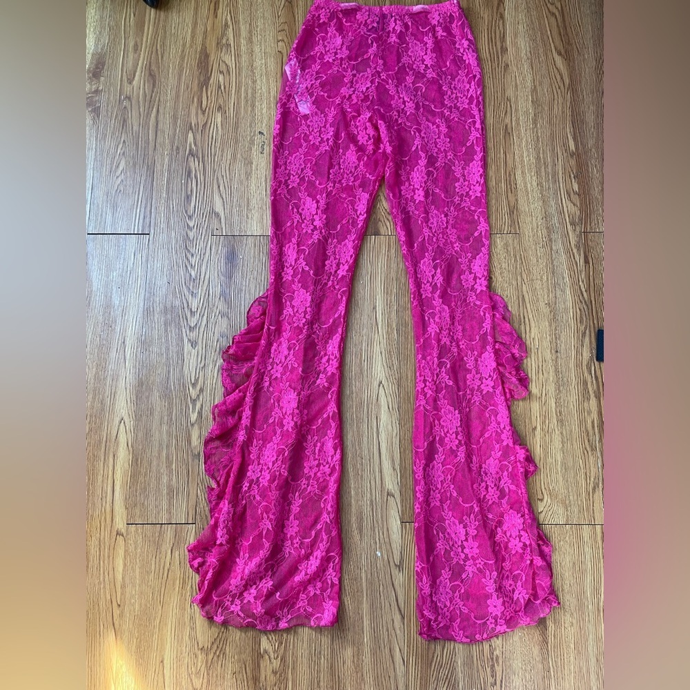 Pink Lace Ruffle Pants - Picture 8 of 9
